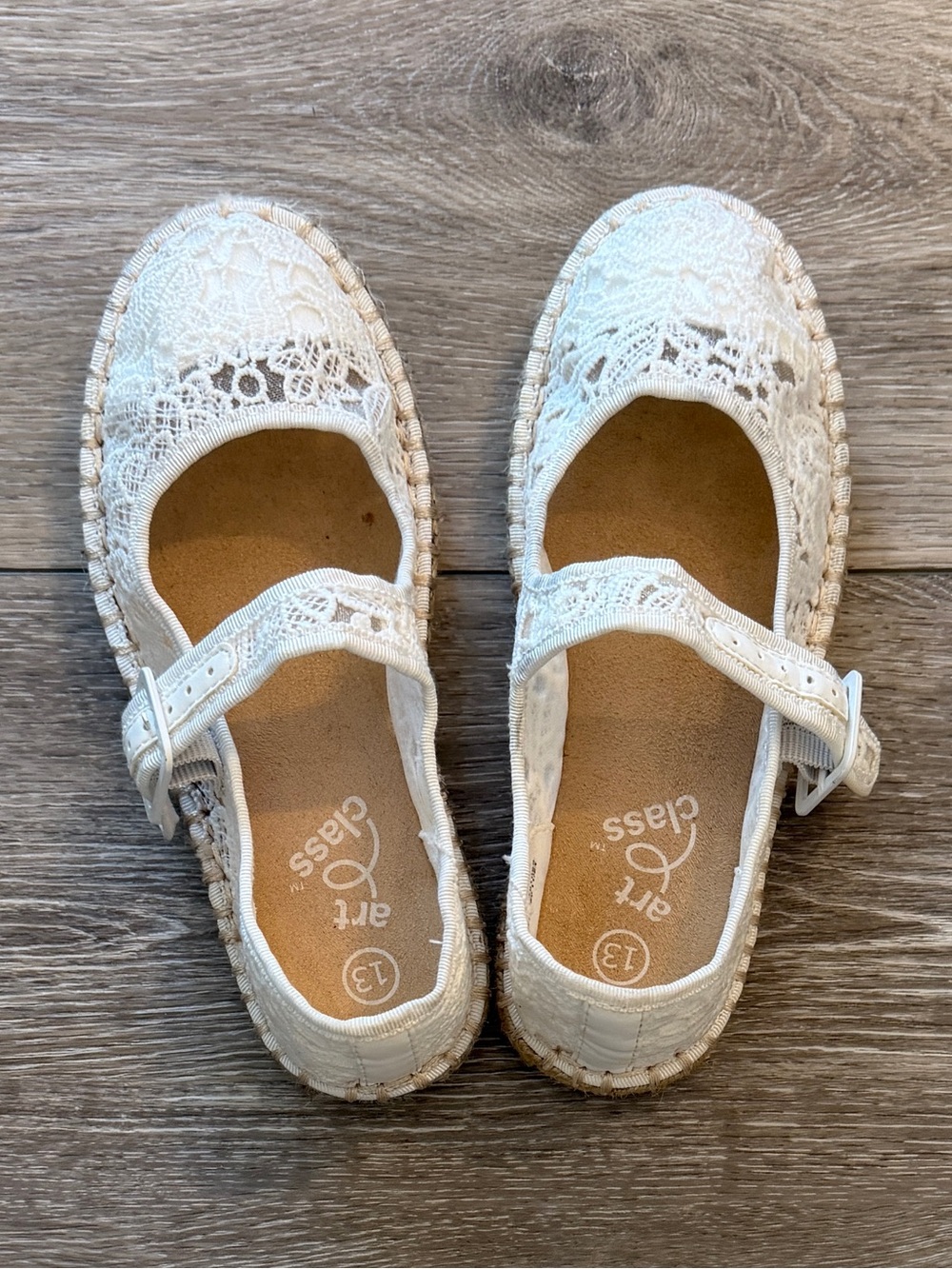 art class White Lace Espadrille Shoes for Kids